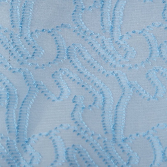 NWT Zara Blue Puff Sleeve Top Blouse Medium - Picture 8 of 9